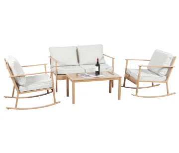 Waterproof Outdoor Wooden Furniture Set: Table and Chair