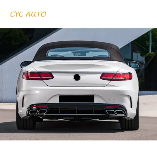 New S63 Style Black Rear Diffuser Bumper Parts for Mercedes Benz S CLASS W217 Coupe 2015-2020