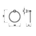 Banheiro moderno do anel de toalhas cromadas (suporte 54 mm)