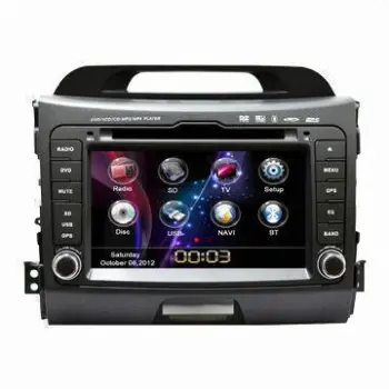 8-inch In-dash DVD Player for KIA Sportage R with Built-in GPS/Bluetooth, Touch Screen Operating
