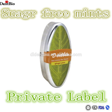 Green Tea candy with orange flavour in leaf tin can mint candy brands mints in tin cans