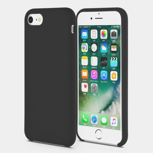 Black Liquid Silicone Phone Case for iPhone 6plus Cover