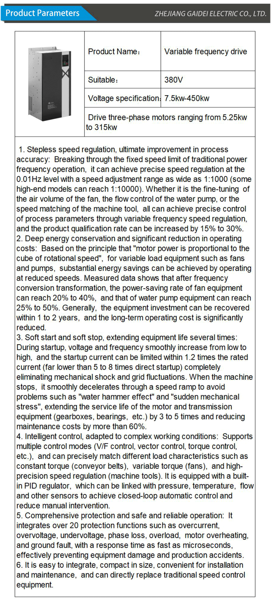 vfd for speed regulation