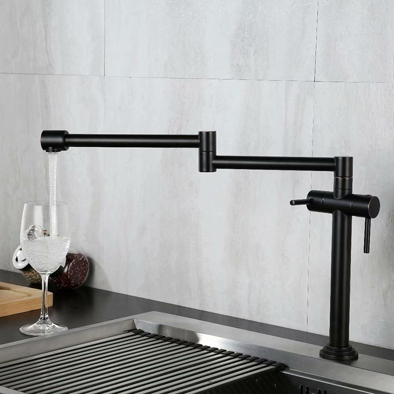 Full brass elongated 360 degree turn kitchen faucet faucet 4