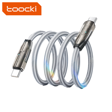 Nylon geflochtenes Toocki PD 240W USB C schnelles Ladekabel mit LED -Anzeige
