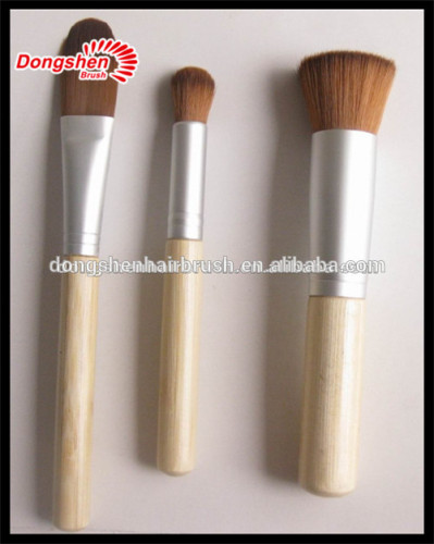 Bamboo handle cosmetic brush ,Contour brush natural,flat top cosmetic brushes