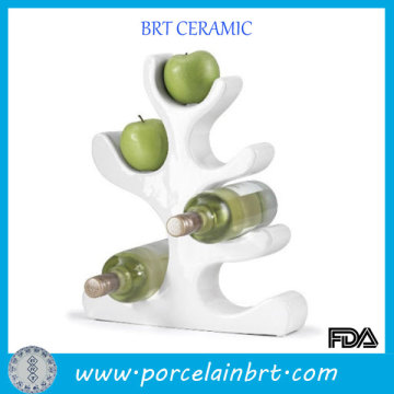 Modern white tree shape fruit and bottle holder