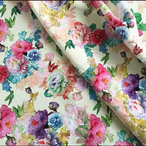 pigment printed rose cotton fabric from china