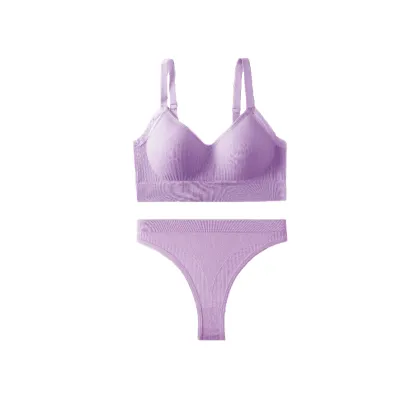 Wholesale Lace Bra Temptation Fixed Cup Bra Thong Set