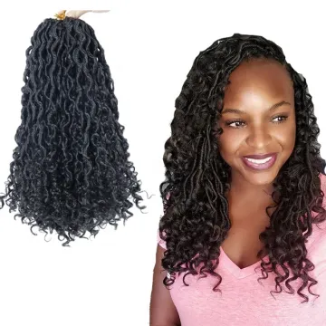 Wholesale Synthetic Crochet Braids Hair Extensions River Locs Crochet Hair River Goddess Faux Locs With Curly River Locs