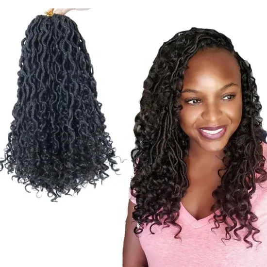 Wholesale Synthetic Crochet Braids Hair Extensions River Locs Crochet Hair River Goddess Faux Locs With Curly River Locs
