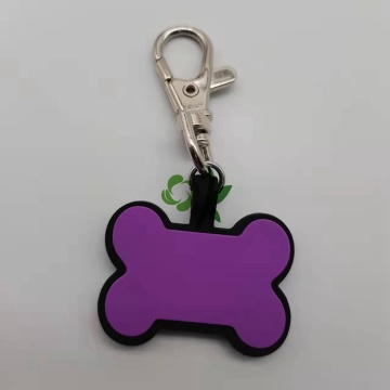 Custom Silicone Bone Shape Pet Tag With Lobster