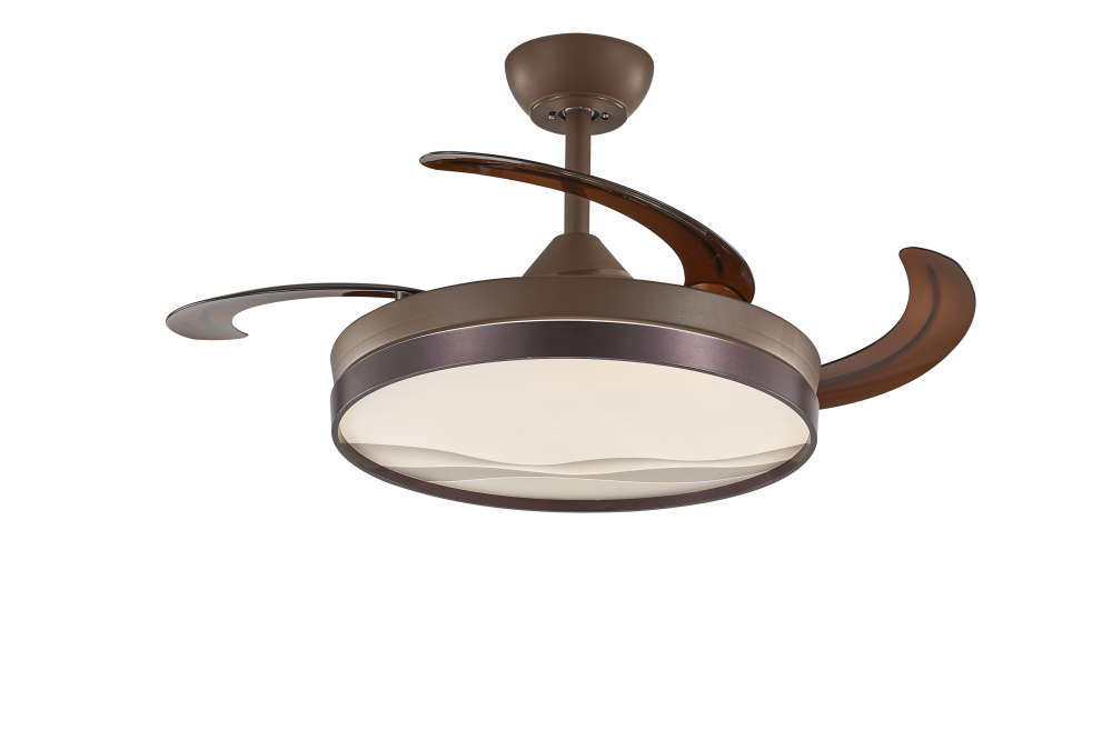 Brown Retractable Ceiling Fan