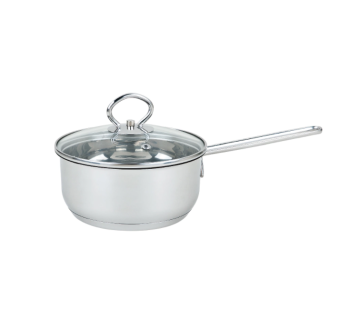 Stainless steel milk pan with glass lid