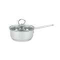 Stainless steel milk pan with glass lid