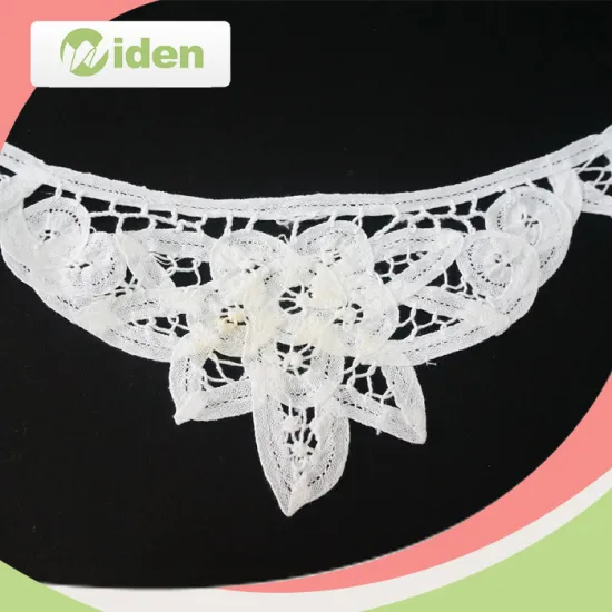 100% cotton decoration battenburg embroidery lace ladies neck design