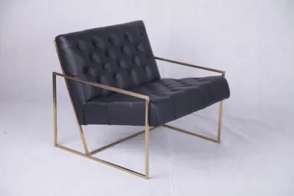 Marsden tufted leather lounge chair