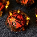 Rolling Dragon Eye DND Dice Set, Sharp Edge Liquid Core Resin Handmade Dice Set 7 PCS for Role Playing Dungeons and Dragons