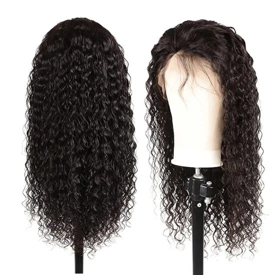 Uniky Best quality 13*6 European virgin human hair HD lace front wig 100% virgin human hair wigs with water wave