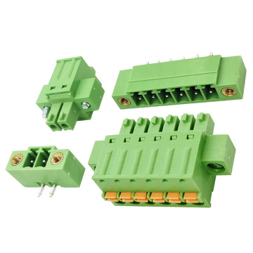 3,81 mm Pitch Plug in der Frühling Frauen und vertikaler gerader Winkel Männlicher Anschlussblockanschluss mit Verriegelungsflanschen