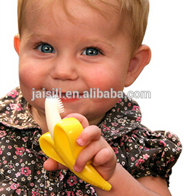 High Quality Teether Toy Silicone Teething Baby Banana Toothbrush