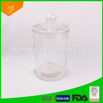 glass storage jar with lid, storage jar for supermarket, glass food jar