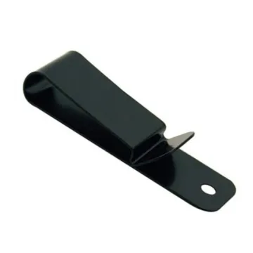 Black oxide precision steel or aluminum belt clip, spring belt holster clips