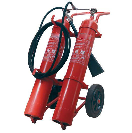 Double cylinder 24kg wheeled co2 fire extinguisher