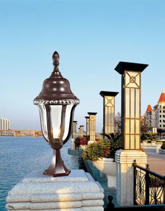 Ce Approved Royal Outdoor Lighting Post Lights Brown Exterior Gate Post Lamp