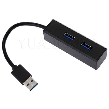 Aluminum 2-Port USB 3.0 HUB Black