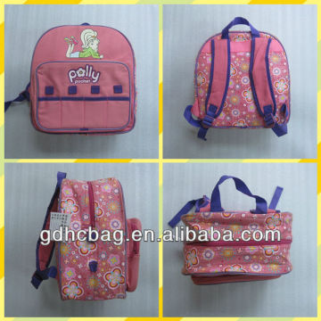 Dongguan promotion Canvas School bag with embroidery printing for student