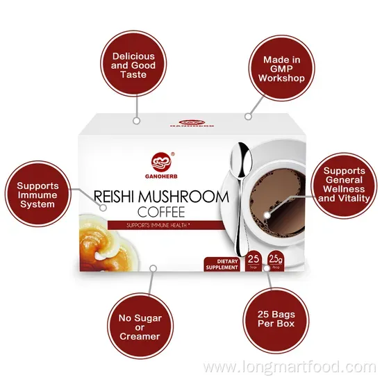 OEM Reishi Mushroom Ganoderma Black Instant Coffee 2 in 1