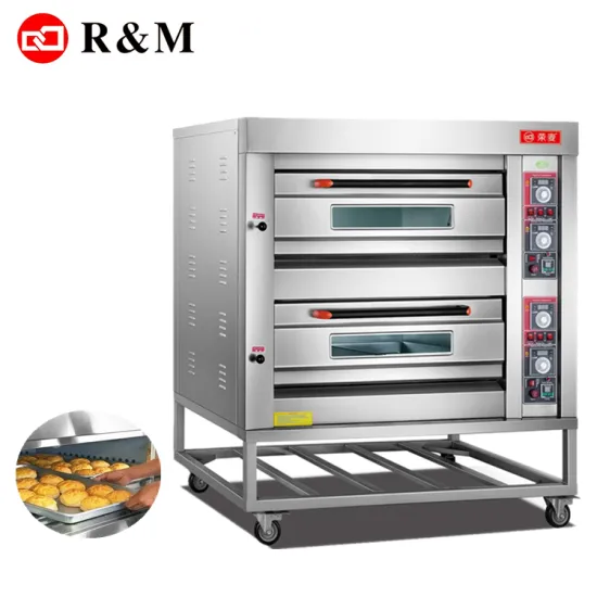 Baking equipment commercial bakery shop machines gas 2 deck 4 tray industrial oven 4 tray commercial food cake oven gas 2 deck