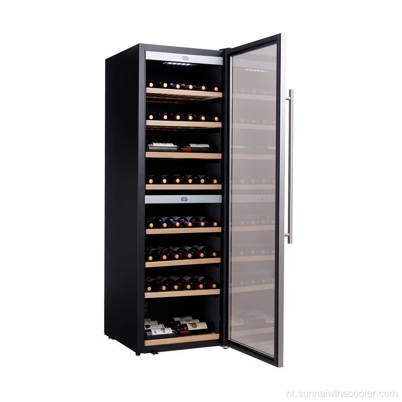 Volledige glazen deur Dual Zone Wine Cooler