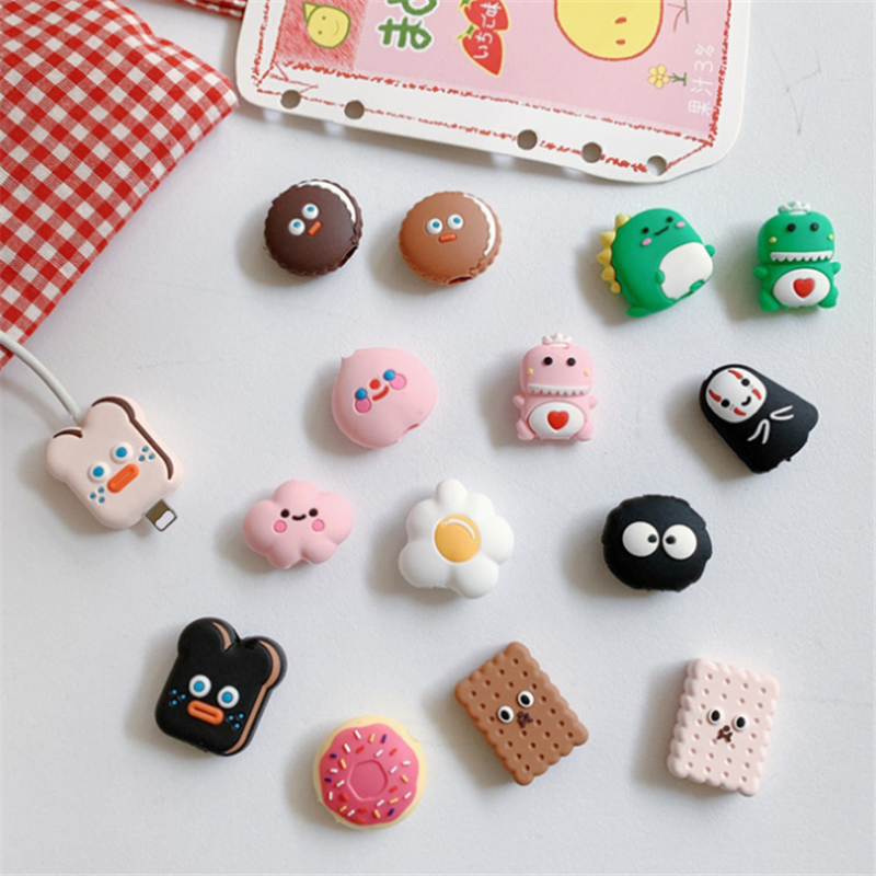 Cable Bite Cartoon Cute Cable Protector Wire Winder Data Line Cord For Iphone USB Charging Protective Cover Winder Organizer