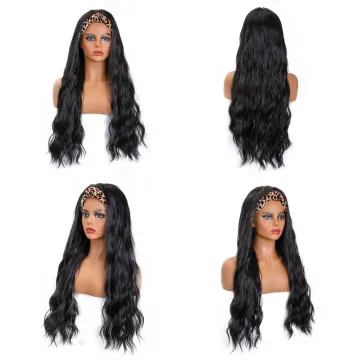Body Wave Headband Human Hair Easy Half Wig Brazilian Remy Hair Headband Loose Deep Wave Wig Natural Hair Machine Wigs For Women