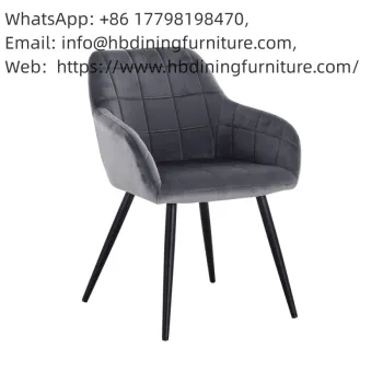 Dining Furniture Luxury European Series Metal Legs Velvet Chair Multi-Color Living Room Furniture Dining Chair