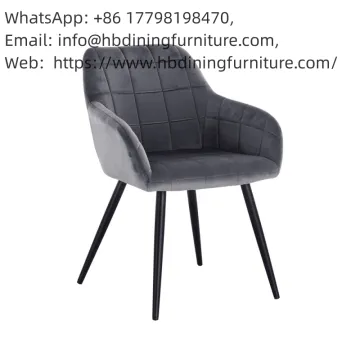 Dining Furniture Luxury European Series Metal Legs Velvet Chair Multi-Color Living Room Furniture Dining Chair