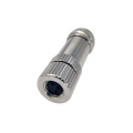 Conector feminino de 3 pole metal m8