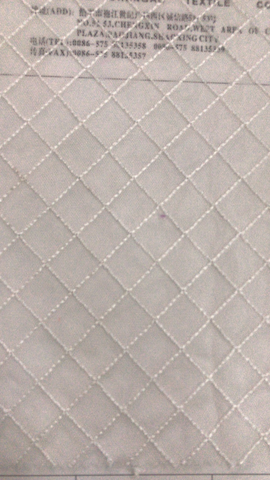 White square polyester embroider fabric