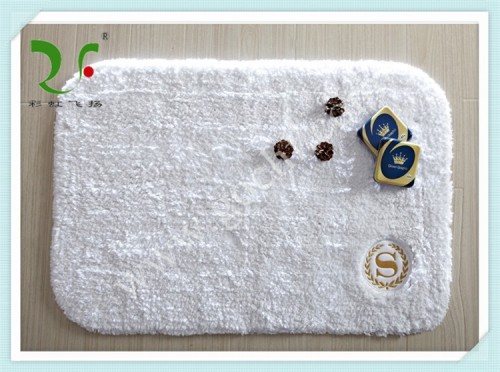 Top quality 5 star standard hotel embroidery terry cotton bath mat