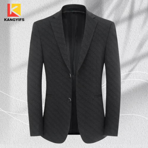 Luxury Printed Jacquard Suit Jacket with Formal Shirt