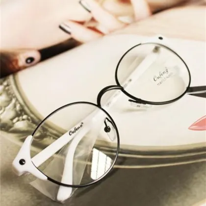 Big Round Glasses Frame Half New Retro