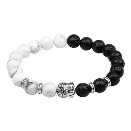 Mens tiger eye stone buddha beads bracelet