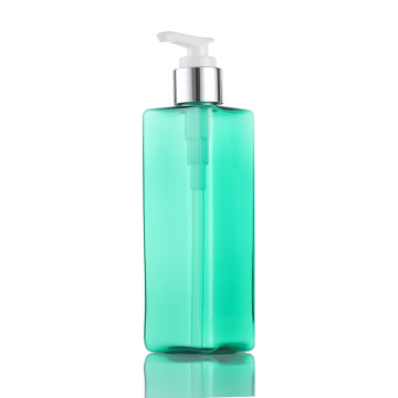 500 ml 200 ml square shape empty cosmetic package shampoo luxury pet pump bottle green