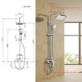 Exposed wall mounted Brass bathroom shower faucet set