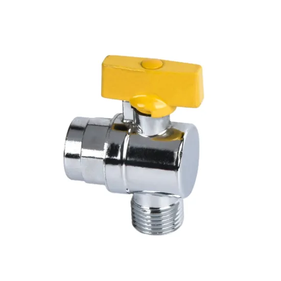 High quality nickel plating angle  ball valve  MF thread brass angle  ball valve for water