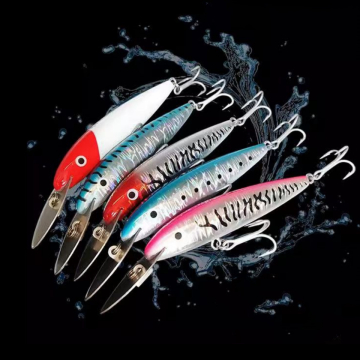 9.5cm/19g & 11cm/27g Metal Lip Trolling Minnow Lures with VMC Hooks