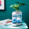 Geometría Xiaomi Mini Lazy Fish Tank Aquariums Auto-Limpieza