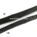 High-strength 3k 6mm 12mm carbon fiber braided sleeve